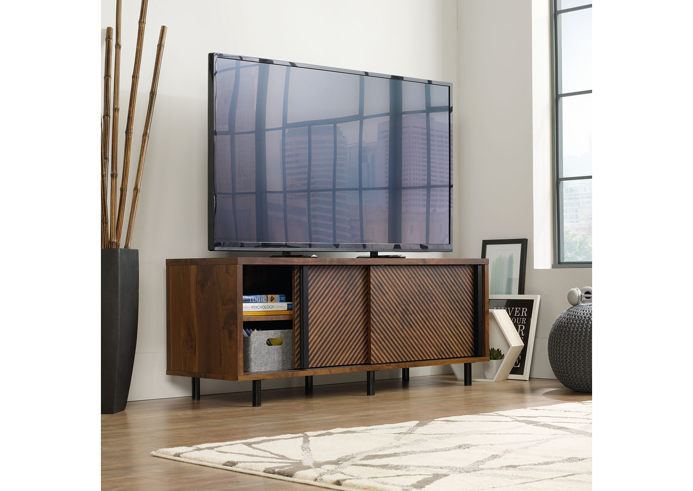 Harvey Park Grand Walnut Entertainment Credenza,Sauder